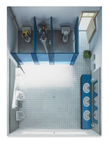 Amy Bennett, Drills - Bathroom, 2018, Oil on panel