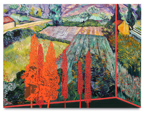 Veduta (Van Gogh Champ), 2023, Oil on canvas, 36 x 48 inches, 71.1 x 91.4 cm, MMG#35365