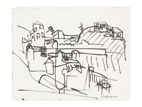 Berkeley Hill (XXX), c. 1930-31, Ink on paper, 10 1/2 x 13 1/2 inches, 26.7 x 34.3 cm