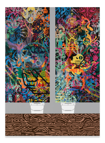 RYAN McGINNESS, Script Kitties, 2016, Acrylic on wood panel, 69 1/2 x 51 1/8 inches, 176.5 x 129.9 cm,&nbsp;(MMG#31347)
