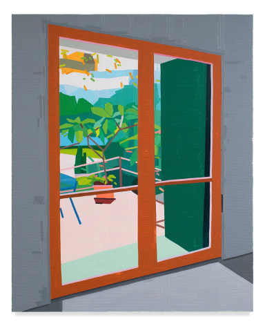 Guy Yanai, Plant Outside, 2019, Oil on canvas, 61 7/8 x 50 inches