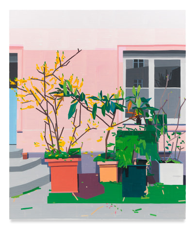 GUY YANAI, Courtyard, 2020, Oil on canvas, 74 3/4 x 63 inches, 190 x 160 cm, (MMG#32037)