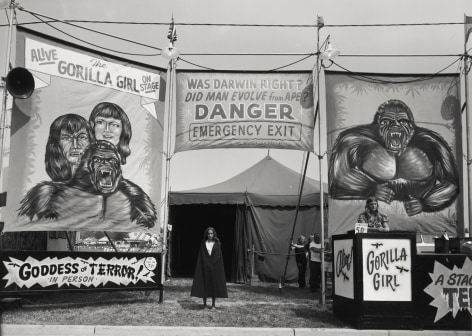 Count Nicholas&#039; Gorilla Show, Gooding Amusements, Maumee, Ohio, 1974, vintage gelatin silver print
