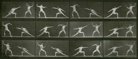 Eadweard Muybridge, Human and Animal Locomotion, Plate 349: Fencing, 1887