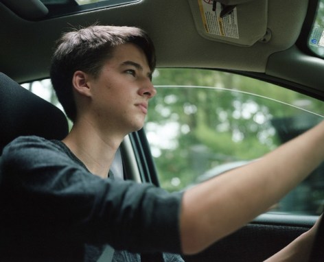 Alex Nelson, Owen driving, Maine, 2016