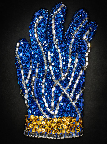 Henry Leutwyler, Blue and Gold Swarovski Crystal Glove, 2009