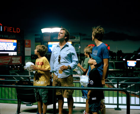 Alex Nelson, Dad and the boys at a Mets game with a storm approaching, New York, 2011