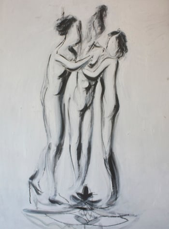 Alex Carletti Three Graces, 2017 Acrylic on board