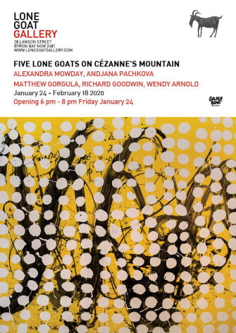 Five Lone Goats On Cezanne's Mountain Lone Goat Gallery exhibition Postcard ​2020