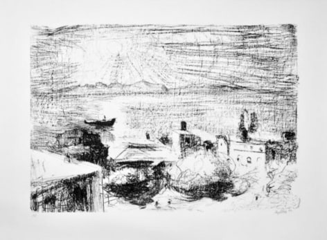 Lloyd Rees Morning Light, Hobart Lithograph Printed by Fred Genis