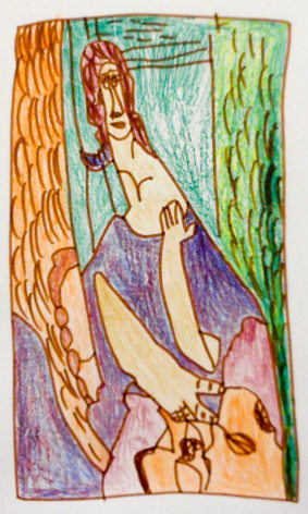 Quinlyn Seikot After Modigliani, 2017 mixed media on paper 40 x 30 cmc