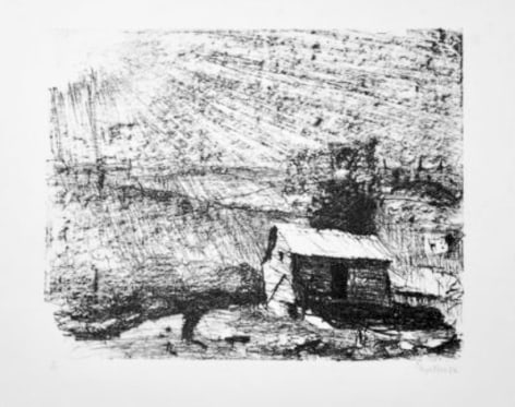 Lloyd Rees The Shed, Karinya, 1982 Lithograph Printed by Fred Genis