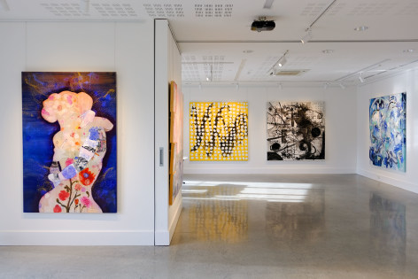 Wendy Arnold (L) ​Richard Goodwin (Centre) Alexandra Mowday (R) ​Five Lone Goats on Cezanne's Mountain.  Installation View 2020​