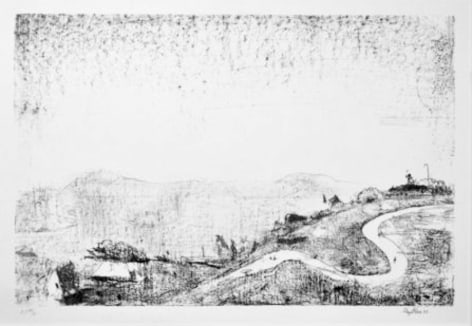 Lloyd Rees Midday. A Day on the Derwent, 1984 Sandy Bay Set Lithograph Printed by Fred Genis