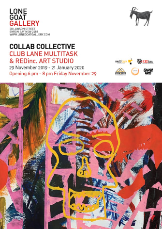 REDinc &amp; Club Lane Multitask Collab Collective, lone Goat gallery exhibition Postcard ​2019