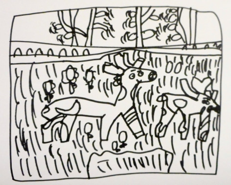 Quinlyn Seikot Cows, 2017 mixed media on paper 40 x 30 cm