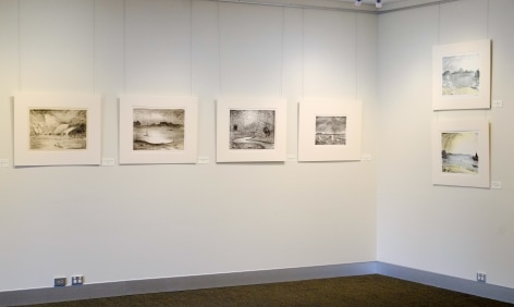 Lloyd Rees Lithographs, printed by master printer Fred Genis Installation View. Exhibition at Lone Goat Gallery 2016