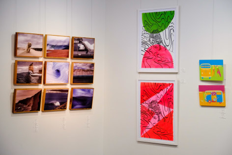 Byron Bay Surf Festival  Art Show  Installation View  2017 L: Hayden Richards (aka SA Rips), L, Andy Davis