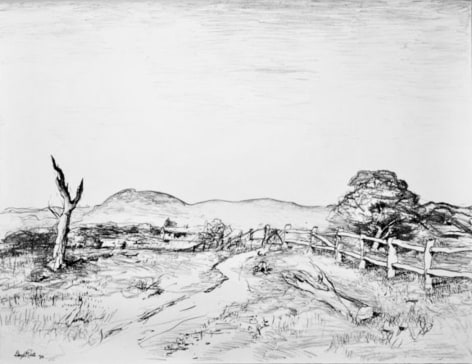 Lloyd Rees O'Connell Landscape,1980 from the Caloola Suite Lithograph Printed by Fred Genis