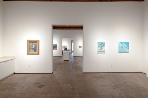 Installation photograph of The Spring Salon, 2024 with Leon Dabo, Nathan Huff and Benjamin Anderson