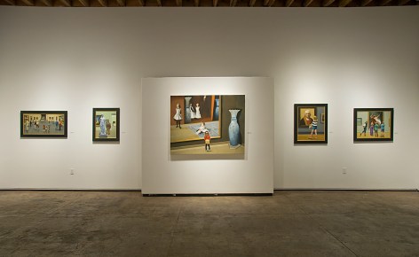 Installation photograph of MICHAEL DVORTCSAK: A Life&rsquo;s Work with The Prado, Neo, Visiting the Boat Sisters, Dutch and the Maiden, Four Love Stories