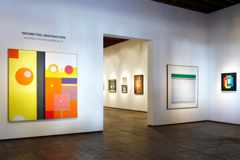 Geometric Abstraction: Recurring Patterns in American Art installation, Hassel Smith, Ida Kohlmeyer, Jules Engel