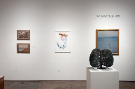 Installation photograph of The Winter Salon, 2021 with Lockwood de Forest, Nathan Huff, Leon Dabo, and Harry Bertoia
