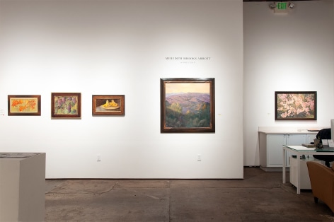 Installation photograph of MEREDITH BROOKS ABBOTT: Homestead with Tiger Lillies, Grapes, Chantrelle Mushrooms, Slanting Light, and Stone Fruit Blossoms