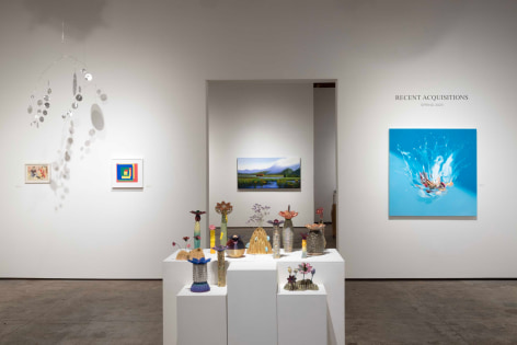 Installation photograph of MAY FLOWERS: A Pop Up Exhibition with 3D printed ceramics and plastic by LYNDA WEINMAN