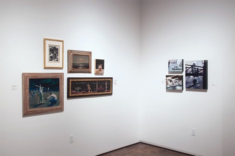 Installation photograph of The Winter Salon II, 2019 with Lawrence Gipe, Leslie Lewis Sigler, Frederick Remahl, Lockwood de Forest, Sidney Gordin, and Dan Lutz