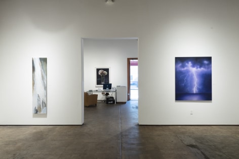 Installation photograph of JOSEPH GOLDYNE: Imaginary Falls with JOHN NAVA in background and NATLIE ARNOLDI at right