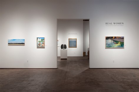 Installation photograph of REAL WOMEN: Realist Art by American Women, Mary-Austin Klein, DJ Hall, Patricia Chidlaw, with Harry Bertoia and Leon Dabo in background