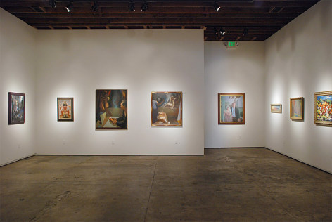 Installation photograph of LA's RISEN with Bentley Schaad, Howard Warshaw, Eugene Berman, Lorser Feitelson, Harry Carmean