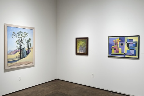 Installation photograph of The Summer Salon II, 2022 with HANK PITCHER, MEREDITH BROOKS ABBOTT and WERNER DREWES