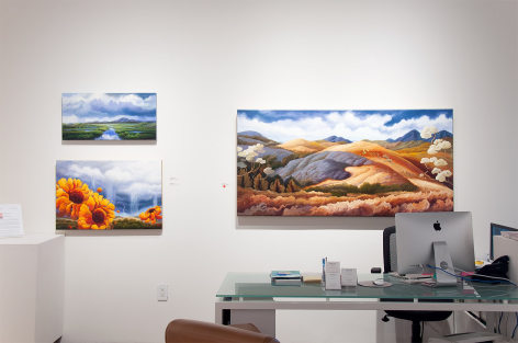 Installation photograph of PHOEBE BRUNNER: A Wild Delight with Sometimes a River, Bounce, and The Promise of Abundance