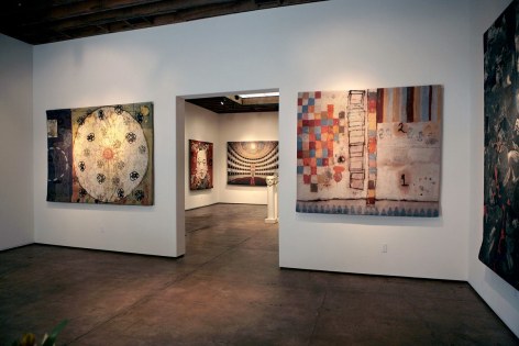 Installation photograph of Tapestries exhibition, Squeak Carnwath