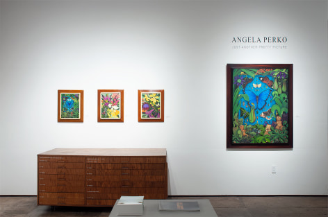 Installation shot of ANGELA PERKO: Just Another Pretty Picture with Amazon, Maya, Mbashe River Buff, and Amazon 2