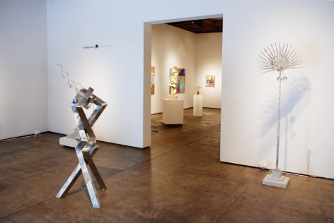 Ken Bortolazzo Equipoise installation photograph with Sidney Gordin exhibition in background