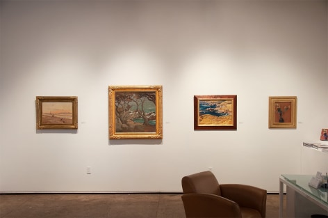 THE SUMMER SALON 2019 installation photograph with Granville Redmond, Mary DeNeale Morgan, Ray Strong, and Leon Dabo