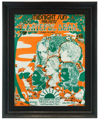Grateful Dead 1974 Philadelphia concert poster August 1974. Wall of Sound poster