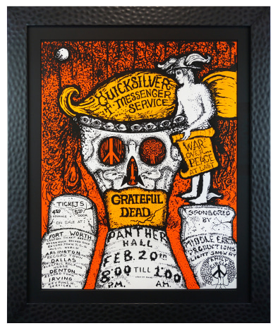 AOR 4.161 Vintage 1970 Grateful Dead Poster with Quicksilver Messenger Service in Ft. Worth Texas, Feb 20, 1970. Grateful Dead Panther Hall.