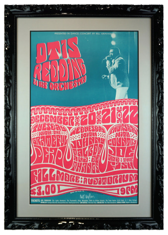 BG-43 Fillmore Poster from 1966 by Wes Wilson featuring Otis Redding, Grateful Dead, Country Joe &amp; The Fish with a picture of Otis Redding