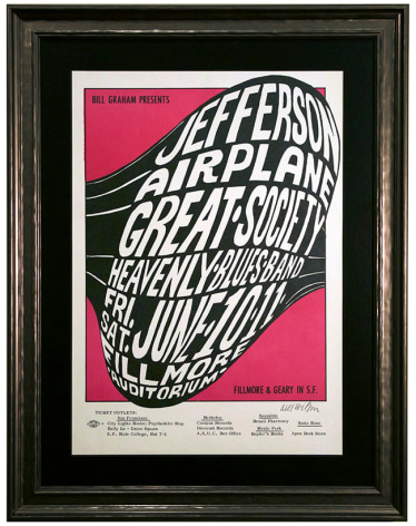 BG-10 June 1966 psychedelic Fillmore poster by Wes Wilson advertising Jefferson Airplane and the Great Society.