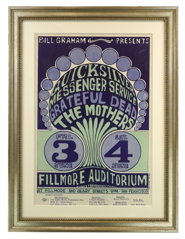 BG-9 poster Fillmore San Francisco, Grateful Dead, Mothers of Invention and Quicksilver Messenger Service poster by Wes Wilson June 3-4, 1966