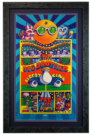 1968 Big Brother Poster AOR 3.69 Pig and Owl poster by Rick Griffin and Victor Moscoso at Shrine in Los Angeles 1968. Big Brother and Albert King