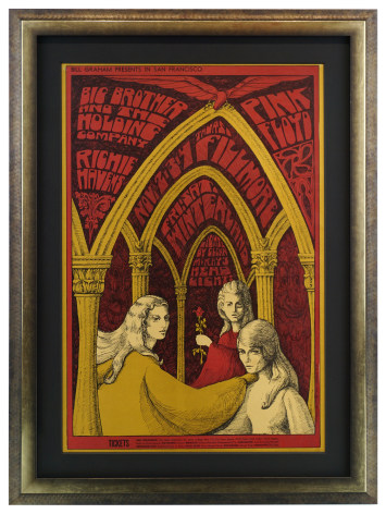 BG-91 poster by Bonnie MacLean. Pink Floyd 1967 concert poster with Big Brother. Pink Floyd Fillmore poster