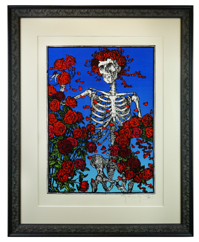 Grateful Dead poster - Stanley Mouse Skeleton &amp; Roses silkscreen print 1998  Skull and Roses serigraph silkscreen