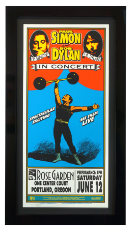 Bob Dylan and Paul Simon poster 1999 by Mark Arminski. Portland Rose Garden 1999 poster Bob Dylan poster. Paul Simon poster