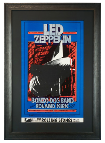 Led Zeppelin poster from November 1969 with Bonzo Dog Band and Rolling Stones by Randy Tuten