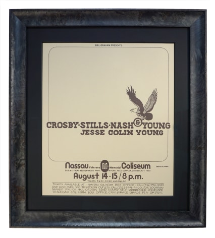 Original concert poster for CSNY at Nassau Coliseum August 14, 1974 by Randy Tuten, Crosby Still Nash &amp; Young 1974 poster